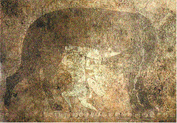 La Lupa con Romolo e Remo, affresco. Palazzo del principe di Bundžikat, TAGIKISTAN (VIII-IX sec.).